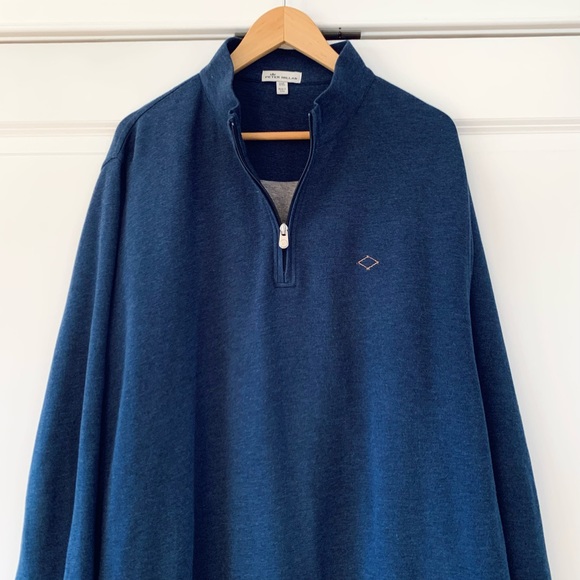 Peter Millar Jacket 1/4 Zip Pullover Crown Comfort Interlock Golf Blue Size XXL - Picture 2 of 9